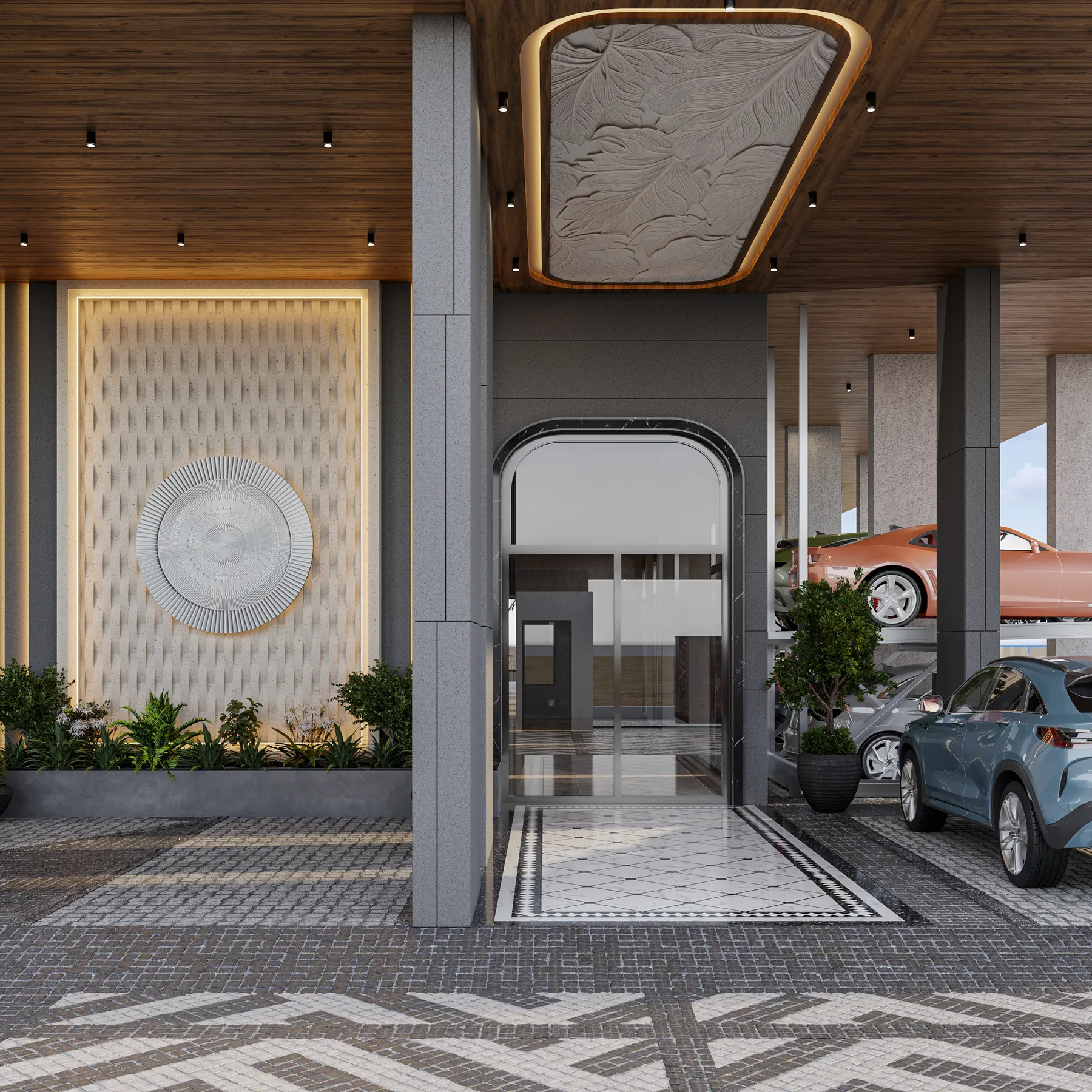 Aerovista grand entrance and drop-off canopy